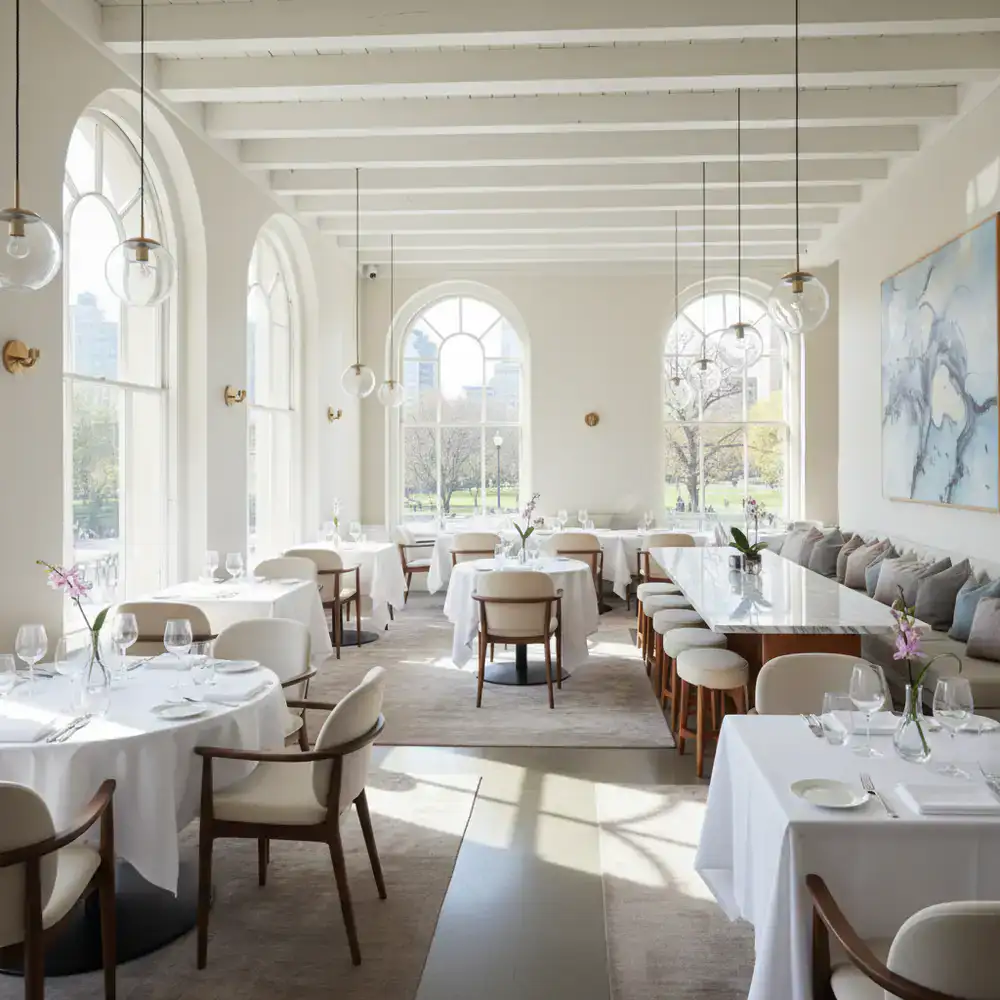 Fine dining restaurant interior setting